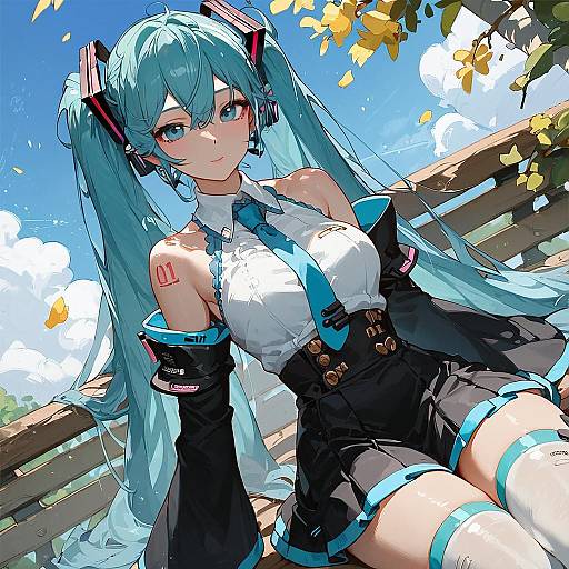 Hatsune Miku in a Park Setting