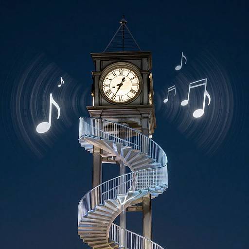 Singing Clock Tower with Spiral Staircase