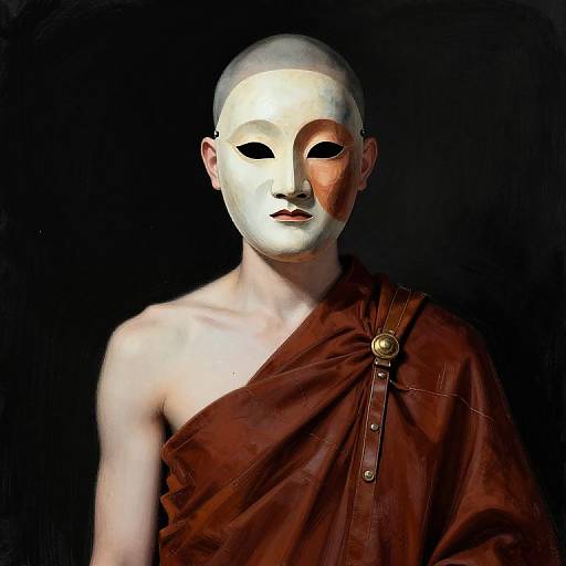 Masked Monk in Leather Armor Portrait