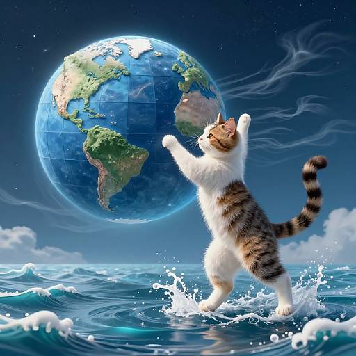 Seven-Tailed Cat Mediates Cosmic Dance