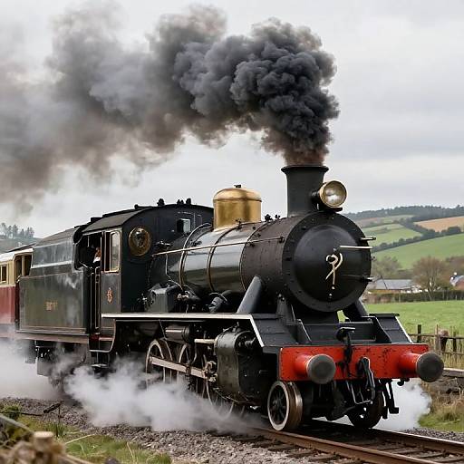 19th Century Steam Locomotive in Motion