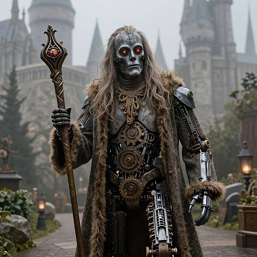 Half-Robot Hagrid in Enchanted Garden