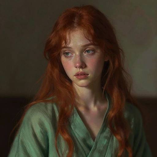 Soft Anime Androgynous Emerald Portrait