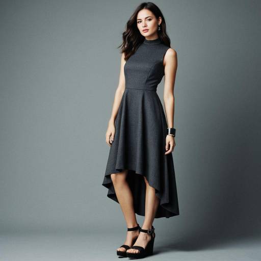 Chic Charcoal Grey A-Line Dress Style