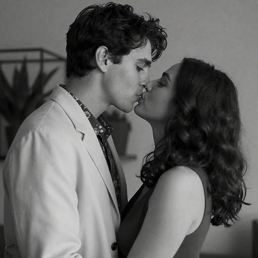 Intimate Black and White Embrace