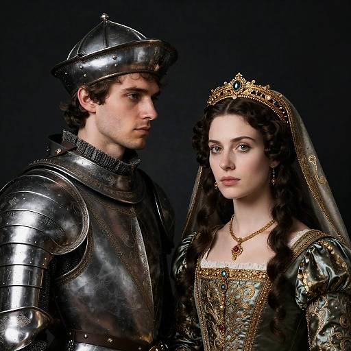 Renaissance Couple in Ornate Attire