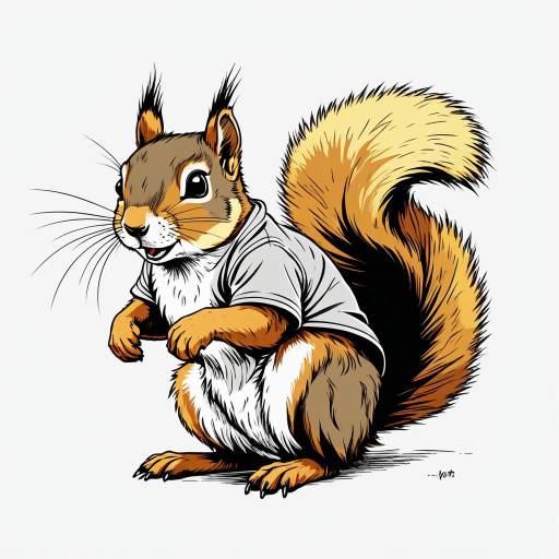 Joyful Squirrel Character in T-Shirt