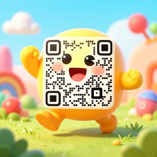 Playful QR Code Emoji Cartoon