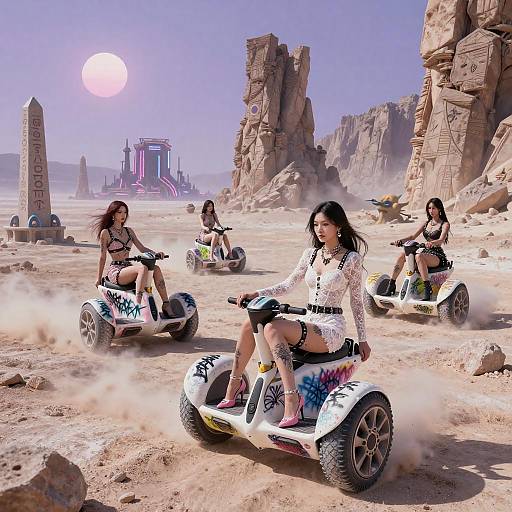 Haute Couture Hoverbike Gang Desert Shoot