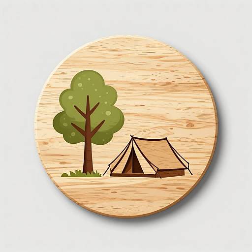 Minimalist Wood Camping Logo