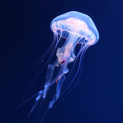 Mystical Jellyfish in Deep Ocean