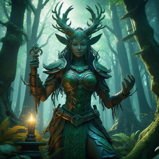 Forest Sorceress with Antler Crown