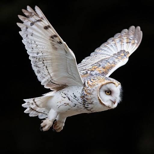 Elegant Owl Mid-Flight Detailed Feathers