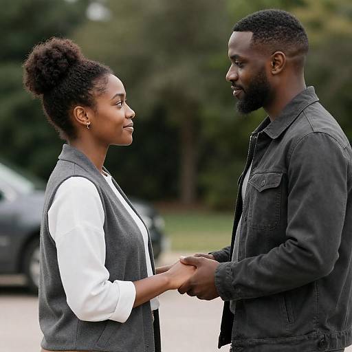 Tender Outdoor Portrait of Black Couple