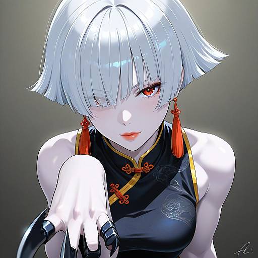 Illustration of A.k.i. (street fighter), street fighter in the style of Fuchi (nightmare)