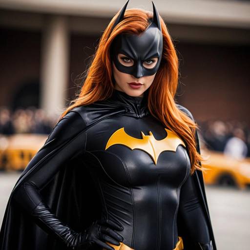 Woman in Bombshell Batgirl Costume
