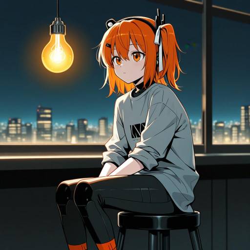 Android Girl with Mechanical Features
