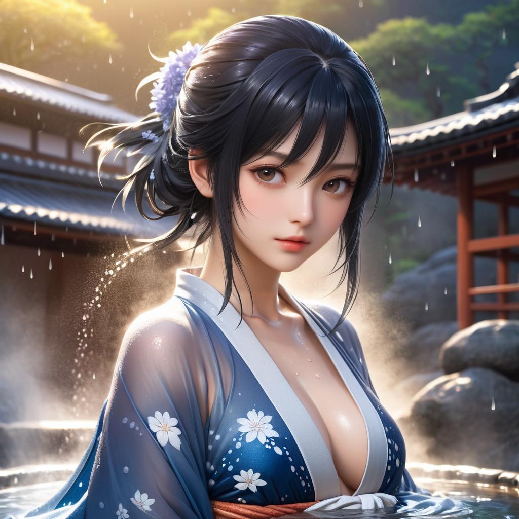 Seductive Ninja Girl in Hot Spring