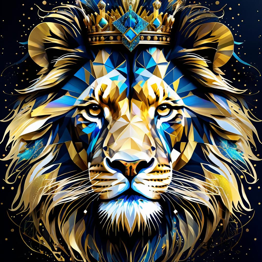 Majestic Lion Portrait with Regal Details