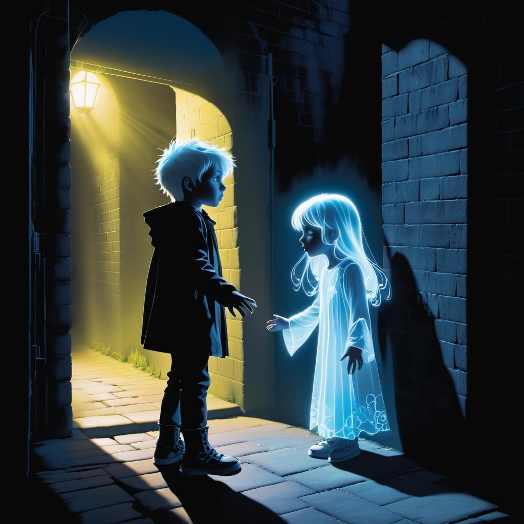 Ghostly Encounter in a Shadowy Alleyway