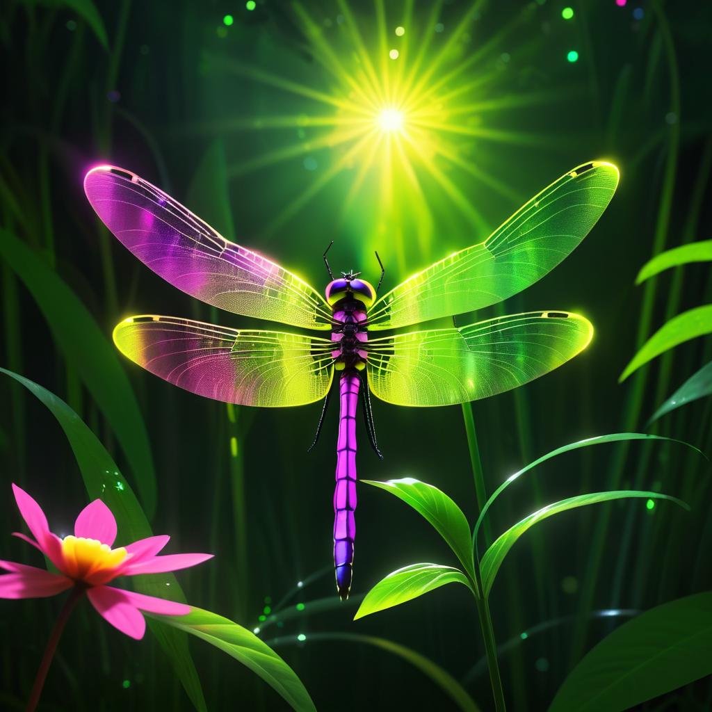 Ominous Dragonfly in Vibrant Glade