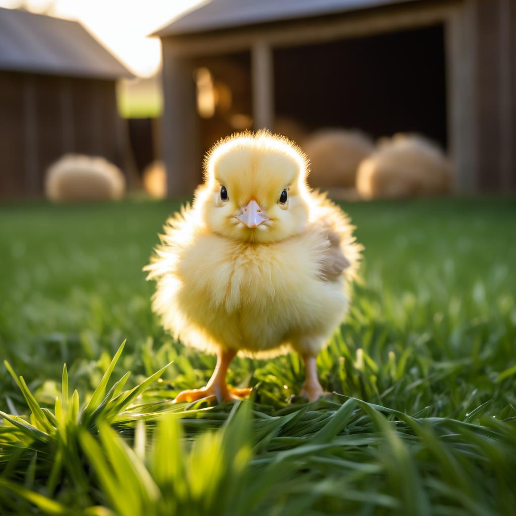 Cinematic Close-Up of Fluffy Chick