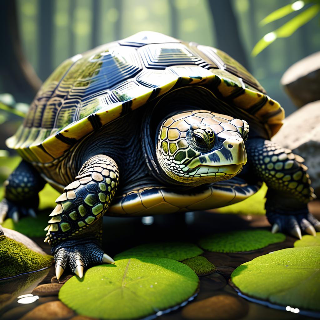 Stunning 3D Rendering of Snapping Turtle