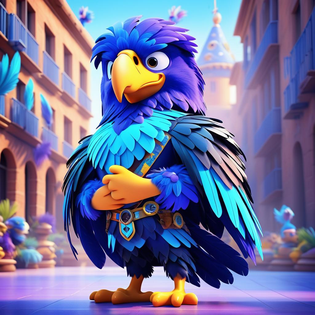 Vibrant 3D Eagle Mascot Character