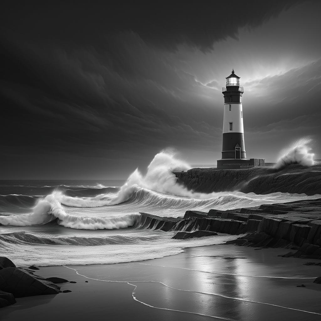 Stormy Twilight at a Deserted Beach