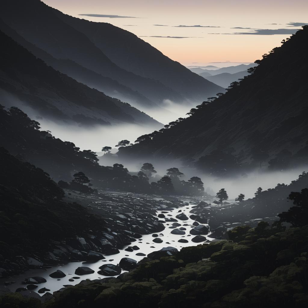 Tranquil Highlands: Ethereal Twilight Landscapes