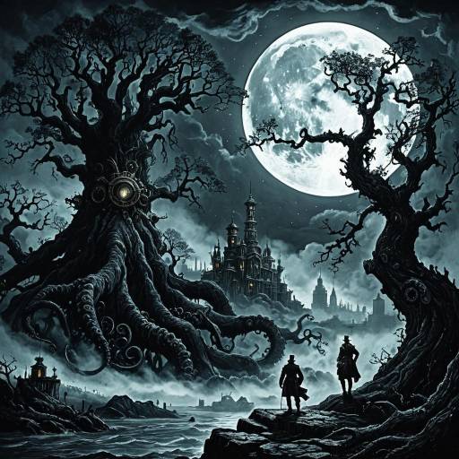 Steampunk City with Giant Cephalopod Titan