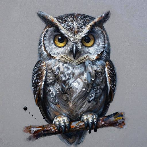 Ultra-Detailed Owl Graffiti Art