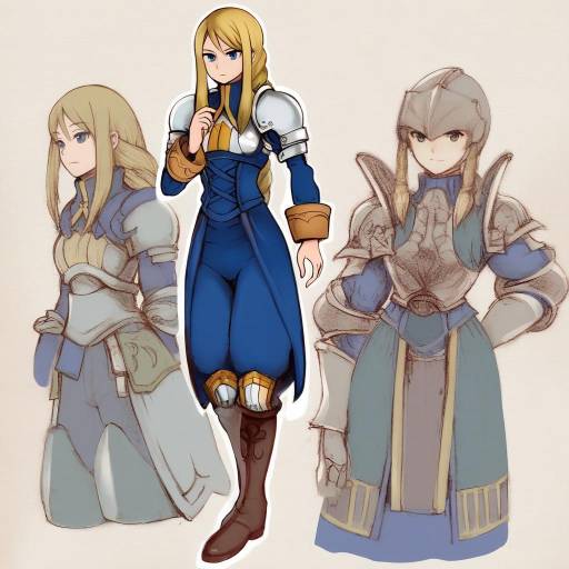 Illustration of Agrias oaks, final fantasy in the style of Pukara