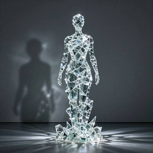 Ethereal Glass Sculpture with Shadows