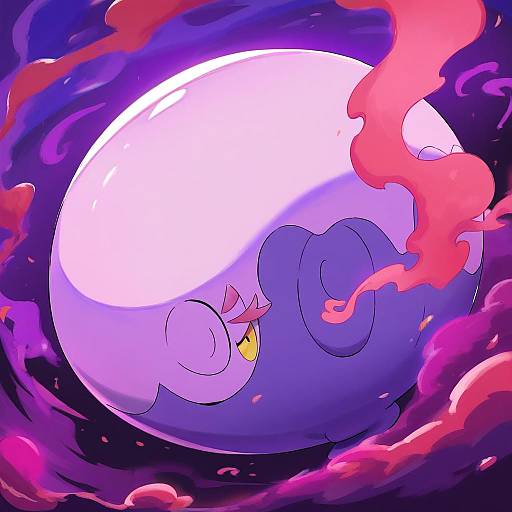 Illustration of Musharna, pokemon in the style of Gryebooks