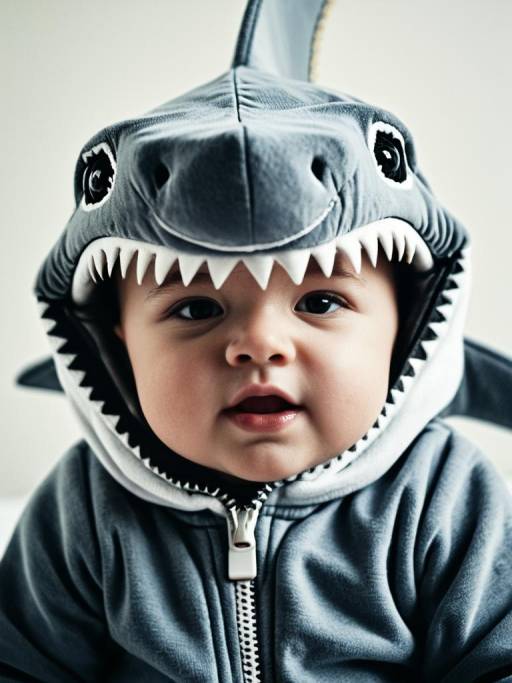 Adorable Baby in Shark Costume Portrait