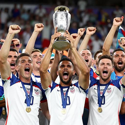 USA Soccer Team Trophy Celebration