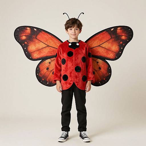 Realistic Male in Ladybug Wings Costume
