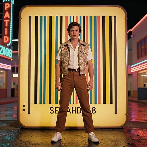 Retro Man Before Neon Barcode