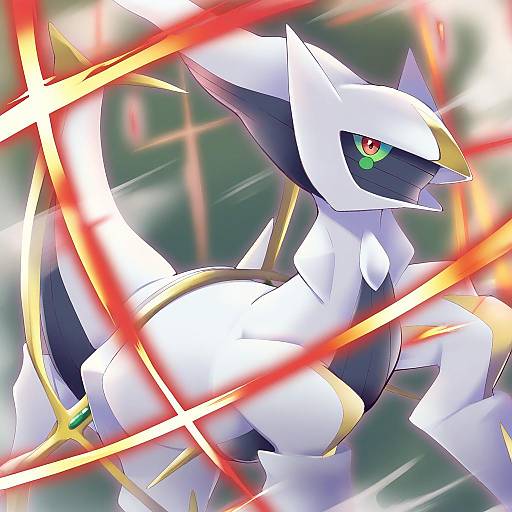 Illustration of Arceus, pokemon in the style of Kurou (quadruple zero)