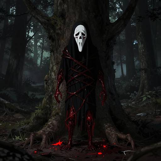Creepy Figure in Dark Forest