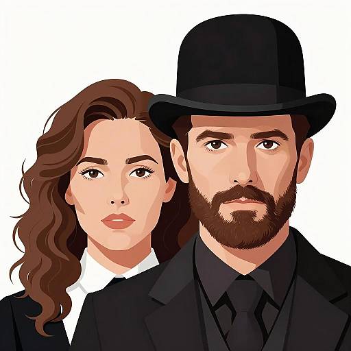 Overlapping Portrait of Man and Woman