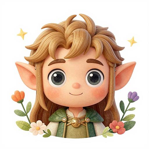 Cute Big-Headed Elf Portrait