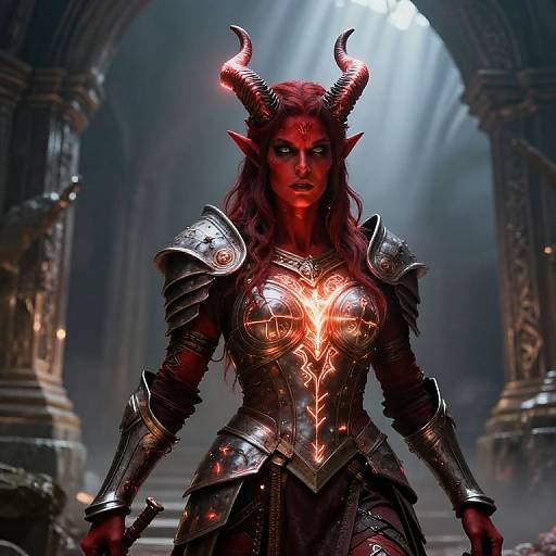 Tiefling Paladin Casting Divine Spell