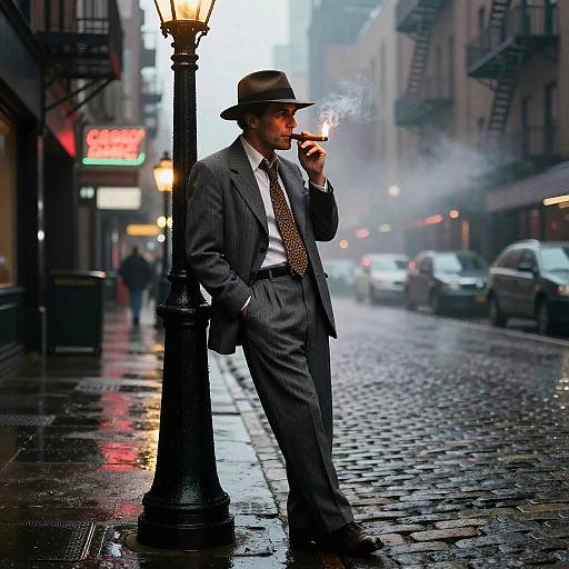 Vintage Mobster Badger in Noir City