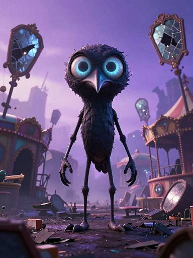 Spooky Crow in Ruined Carnival