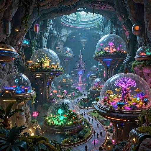 Futuristic Underground Neon City