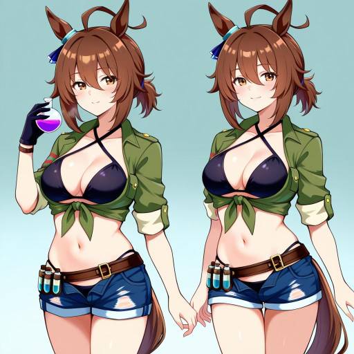 Illustration of Agnes tachyon (lunatic lab) (umamusume), umamusume in the style of 10eki (tenchou)