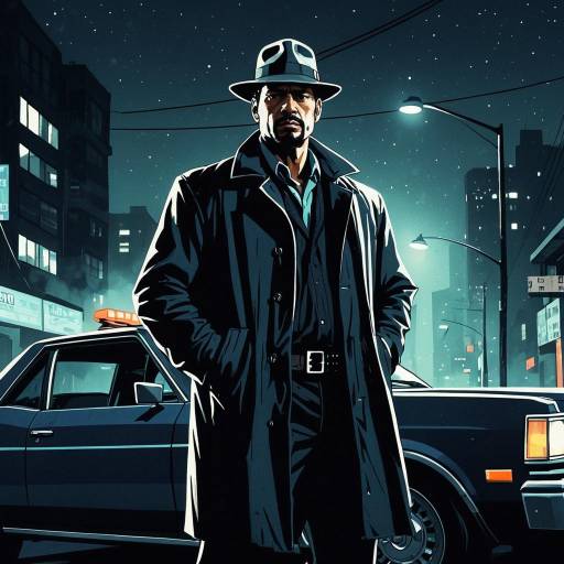 Urban Detective in Noir Style at Midnight