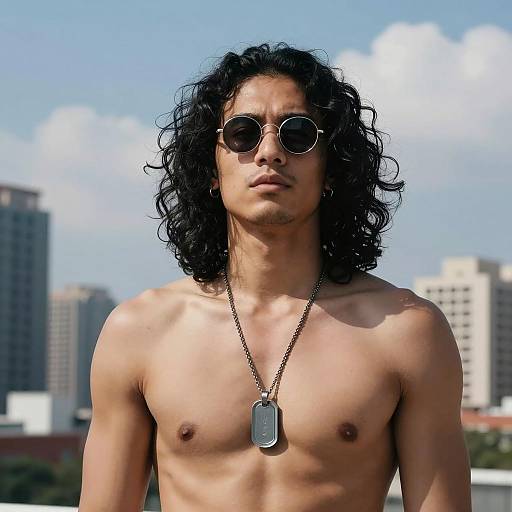 Confident Man Against City Skyline